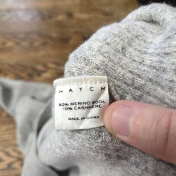 Hatch Maternity The Easy V Neck Sweater Cashmere Wool In Grey Sz P - Picture 4 of 6